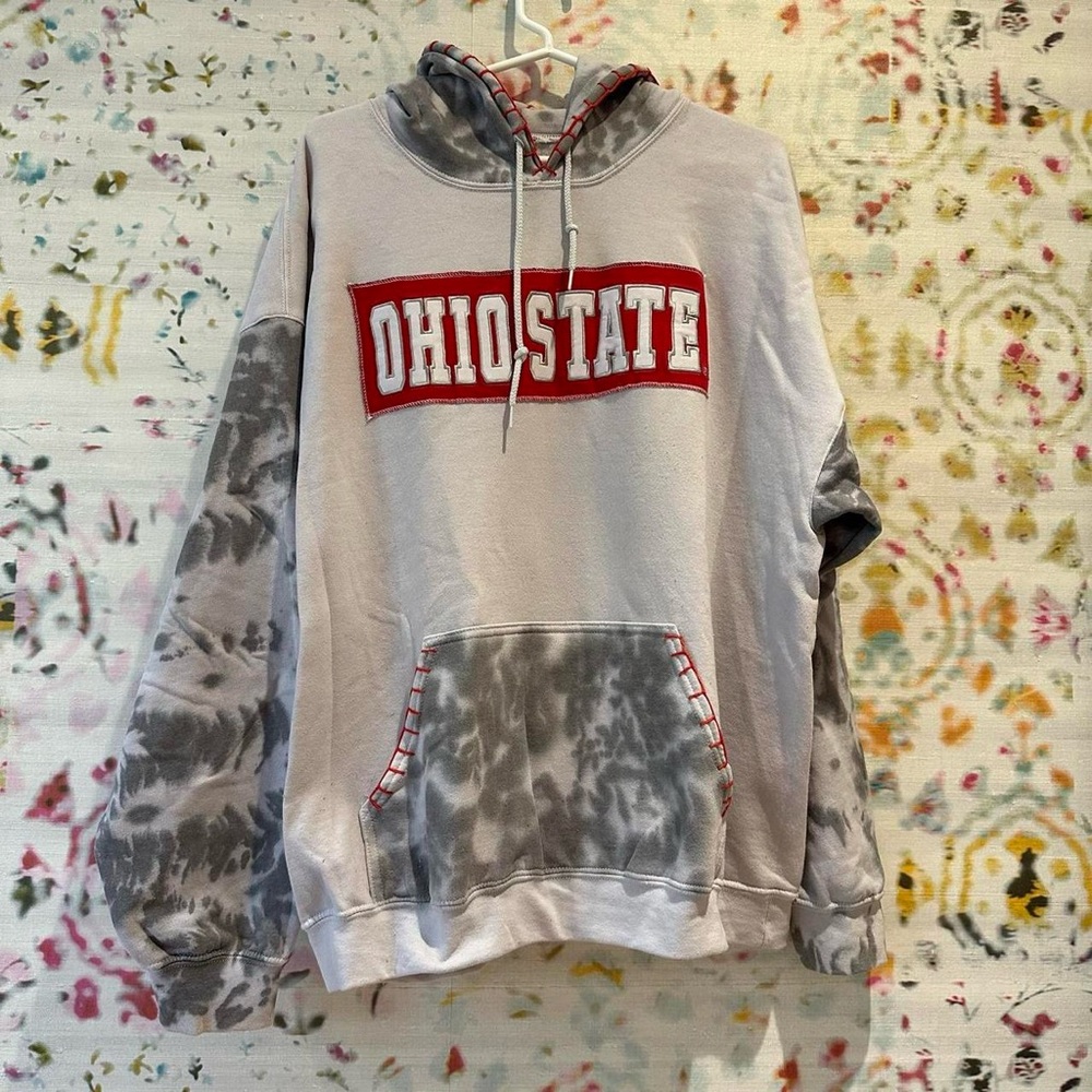 Ohio State Hoodie with Tie-Dye Sleeves